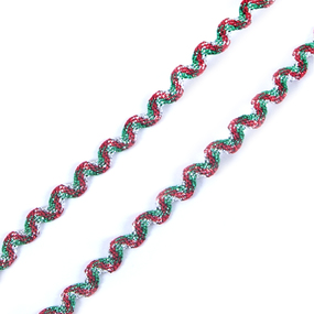 Тесьма плетеная вьюнчик (МЕТАНИТ) С-2914 (3619) г17 уп 20 м ширина 7 мм рис 8650 Радуга цвет 021 фото