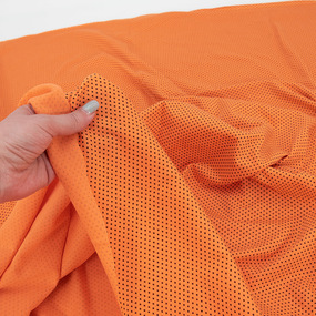 Ткань на отрез кулирка 1022-V9 Пшено цвет оранжевый фото