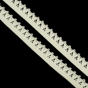 Резинка TBY бельевая ажурная 12мм арт.RB01102 цв.F102 сумрачно-белый 1 метр фото