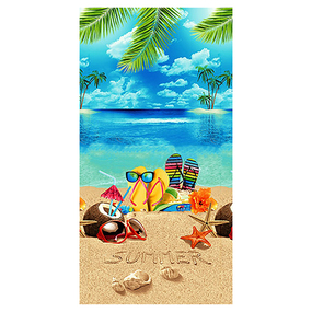 Полотенце вафельное пляжное 10992-1 Отпуск 150/75 см фото
