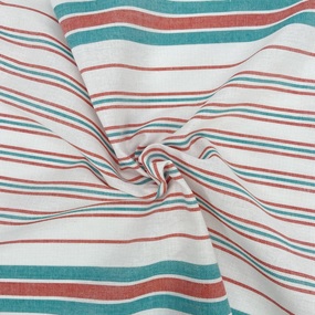 Ткань на отрез полулен полотенечный 50 см 3х88/33 Полоса цвет красный и зеленый фото
