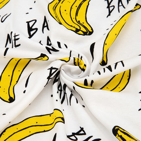 Ткань на отрез интерлок Банановый рай фото
