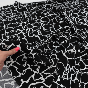 Ткань на отрез штапель 150 см 5007-2 Мрамор цвет черный фото