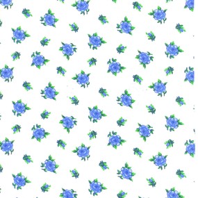 Ткань на отрез фланель 150 см 180-1п Цветы цвет голубой фото