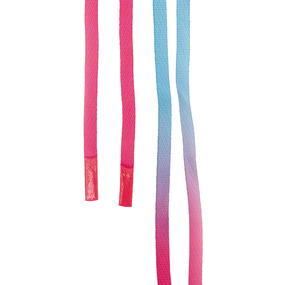 Шнур плоский Градиент с декор. наконечником голубой/розовый ширина 1,3 см длина 130 см уп 2 шт фото