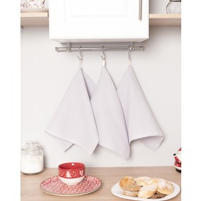 Набор вафельных полотенец 3 шт 35/50 см цвет серый, петелька фото