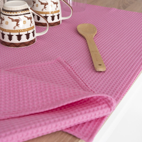 Набор вафельных полотенец Премиум 3 шт 45/70 см 071 розовый фото