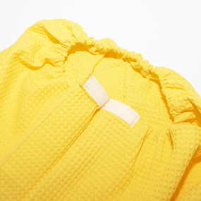 Вафельная накидка на резинке для бани и сауны Премиум женская цвет 257 желтый фото
