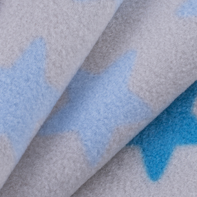 Ткань на отрез флис Звезды 40995/2 цвет голубой фото