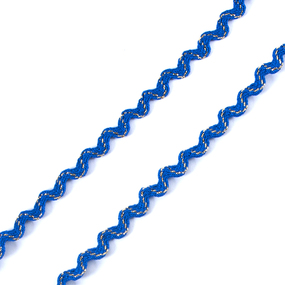 Тесьма плетеная вьюнчик С-3015 (3584) г17 уп 20 м ширина 7 мм (5 мм) рис 8528 цвет синий-золото фото