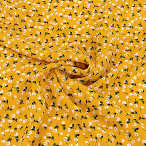 Ткань на отрез Прадо Цветы на желтом фото