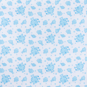 Ткань на отрез ситец 95 см 98031 Коты цвет голубой фото