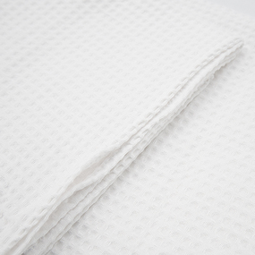 Вафельная накидка на резинке для бани и сауны Премиум женская с широкой резинкой цвет белый фото