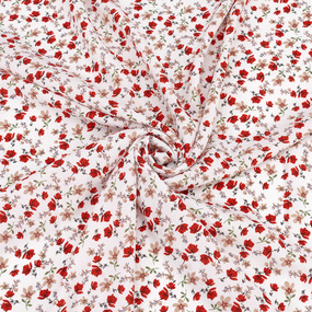 Ткань на отрез Прадо №12 Красные и бежевые цвет на белом фото