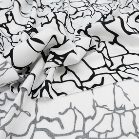 Ткань на отрез штапель 150 см 5007-1 Мрамор цвет белый фото