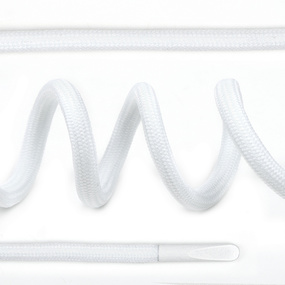 Шнурки круглые полиэфир 4 мм цв.белый F101 арт.TBY 7290-0043, длина 130 см уп. 2 шт фото
