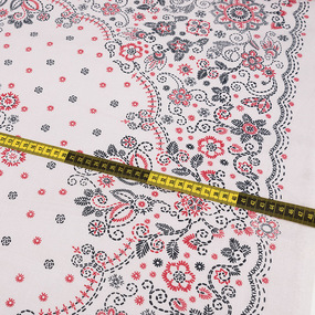 Ткань на отрез cитец платочный 95 см 20143-2 Орнамент цвет красный фото