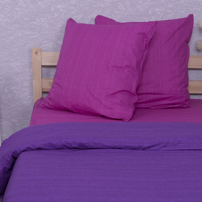 Постельное белье из перкаля Эко Фиолетовый закат 2-х сп с евро простыней фото