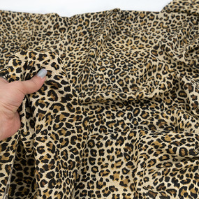 Ткань на отрез штапель 150 см Леопард 2809-2 цвет коричневый фото