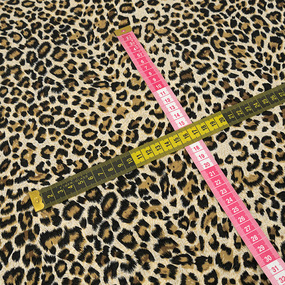 Ткань на отрез штапель 150 см Леопард 2809-2 цвет коричневый фото