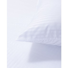 Постельное белье из полисатина страйп белый 2-х сп с евро простыней фото