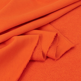 Ткань на отрез футер 3-х нитка диагональный №74 цвет оранжевый фото