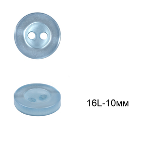 Пуговицы пластиковые C-NE66-2 цв.голубой 16L-10мм, 2 прокола 12 шт фото