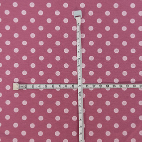 Ткань на отрез кулирка 1013-V2 Горох на темно-розовом фото