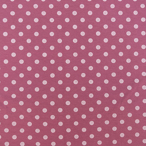 Ткань на отрез кулирка 1013-V2 Горох на темно-розовом фото