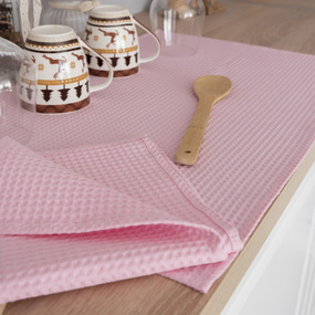 Набор вафельных полотенец Премиум 3 шт 45/70 см 706 розовый фото