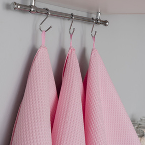 Набор вафельных полотенец Премиум 3 шт 45/70 см 706 розовый фото