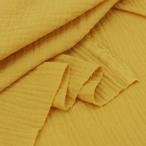 Ткань на отрез муслин гладкокрашеный 140 см цвет горчичный фото