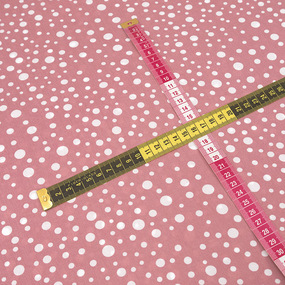 Ткань на отрез штапель 150 см Горошек 2205-5 цвет розовый фото