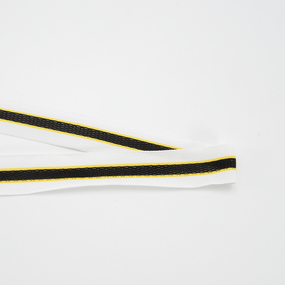 Лампасы №153 белый желтый черный с перфорацией 3см 1 метр фото