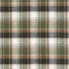 Ткань на отрез фланель Рубашечная №23 зелено-коричневая клетка фото