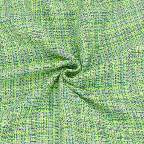 Ткань на отрез твид-шанель 5340 Клетка цвет салатовый фото