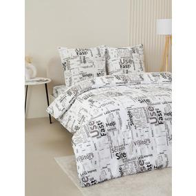 Постельное белье VT из полисатина 10884 2-х сп с евро простыней с наволочками 70х70 фото