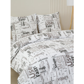 Постельное белье VT из полисатина 10884 2-х сп с евро простыней с наволочками 70х70 фото