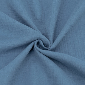 Ткань на отрез муслин гладкокрашеный 140 см цвет серо-голубой фото
