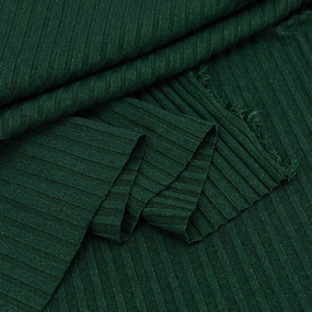 Ткань на отрез трикотаж лапша №1 цвет темно-зеленый фото