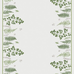 Ткань на отрез рогожка 150 см 2301/1 Ботаника (светлая скатерть) фото
