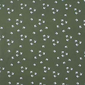 Ткань на отрез перкаль 150 см 306/5 Птички цвет олива фото