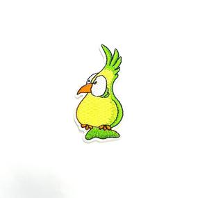 Термоаппликация Попугай зеленый малый 3,5*7см фото