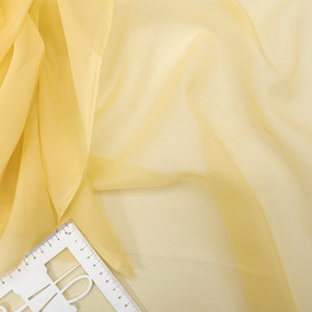 Ткань на отрез Вуаль 300 см 52 цвет светло-желтый фото