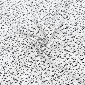 Ткань на отрез штапель 150 см №1712 Веточки цвет белый фото