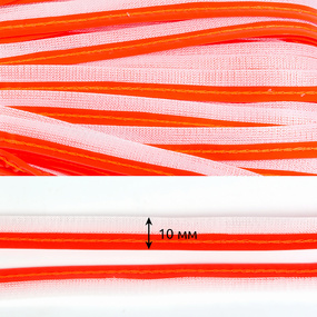 Кант светоотражающий TBY 10мм отр.R30 арт.6115 100% пэ цв.оранжевый 1 метр фото