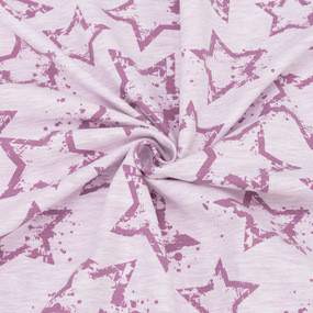 Ткань на отрез футер с лайкрой 3001 Звезды на розовом кармеланже фото