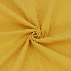 УЦЕНКА ткань на отрез муслин гладкокрашеный 140 см цвет горчичный фото