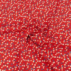 Ткань на отрез Прадо Цветы на красном фото
