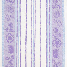 Ткань на отрез полулен полотенечный 50 см Жаккард 17с-12 Пчелки цвет сиреневый фото